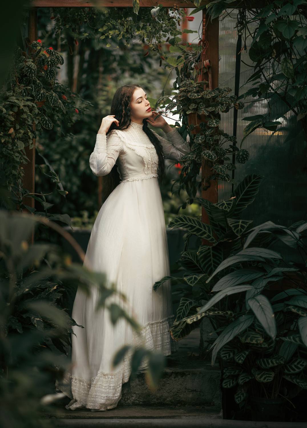 портрет, женский портрет, постановочное фото, сад, девушка, винтаж, Екатерина Сигат