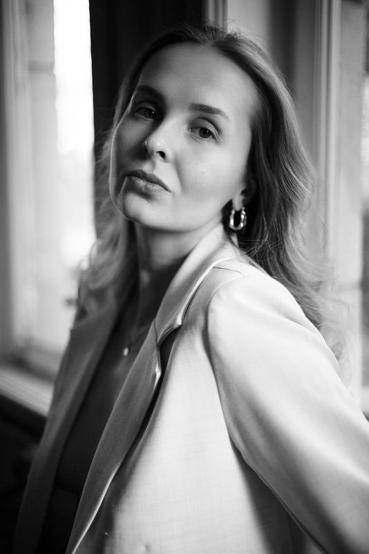 портрет, портретная фотография, женский портрет, естественный свет, фотосессия, чб, девушка, естественность, nikon d810, 50mm Асяphoto preview