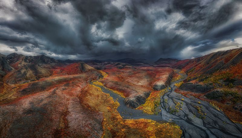 Хребет Черского, Якутия, дроны, аэрофото, aerialphoto, Landscape, aerial landscape, тундра, горы, Россия, осень, осенний пейзаж Хребет Черского, Якутияphoto preview