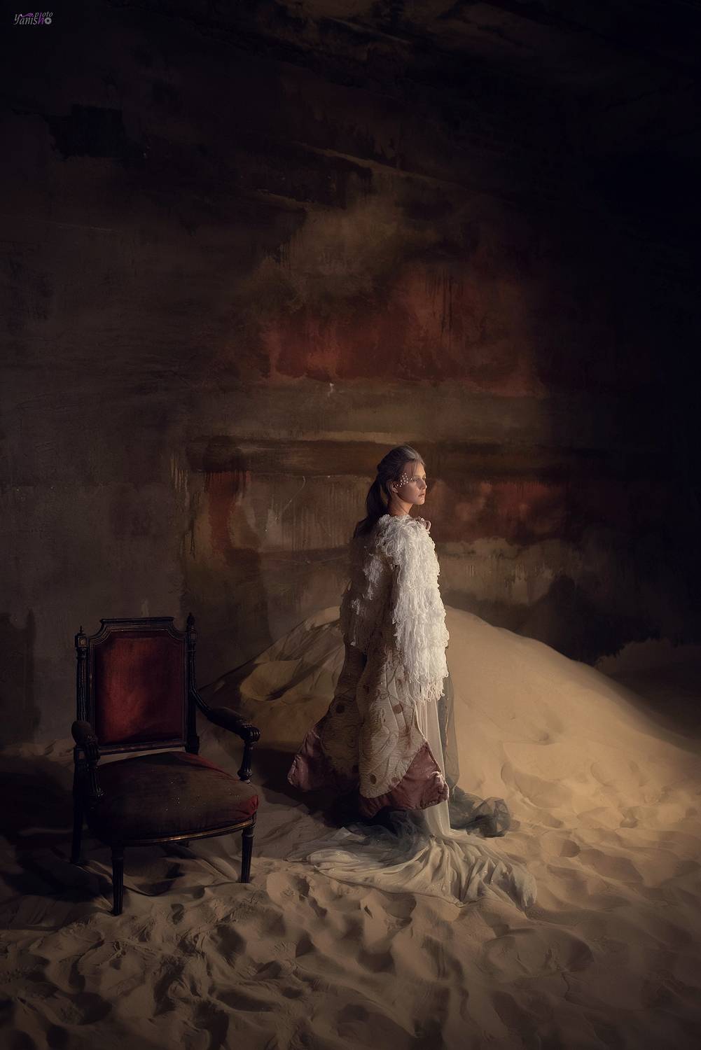 портрет, сюрреализм, девушка, fashion, песок, студия, мотылек, Ермакова Янина