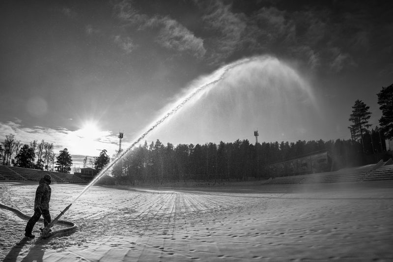 вода, фонтан, каток, лед, рукав Ледовых дел мастерphoto preview