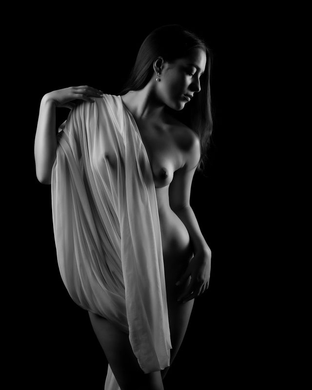 nude, sensual, black & white, erotic, smile, female, body, breast, tattooed, girl, naked, sexy, Sofíaphoto preview