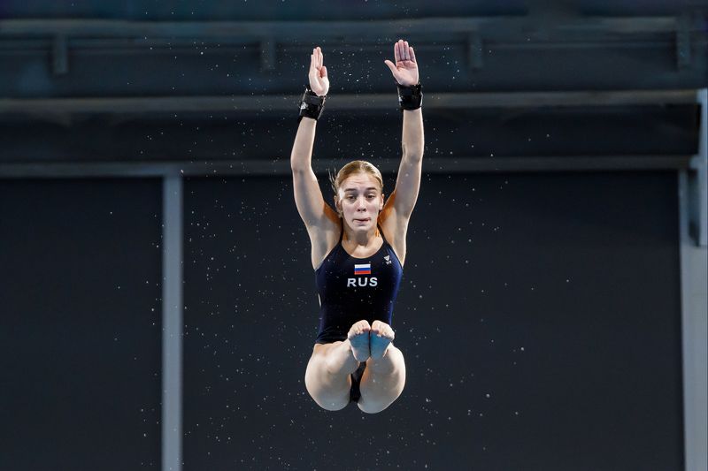 прыжки в воду, прыжки, бассейн, девушка Прыжокphoto preview