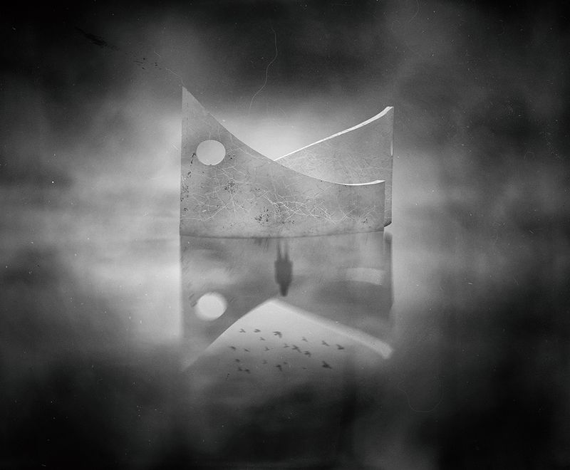 fineart, conceptual, creative, bnw, blackandwhite, photomontage, photomanipulation, atmospheric, limbo, dark, black, surreal, surrealism, fantasy, Upside-down Dimensionphoto preview