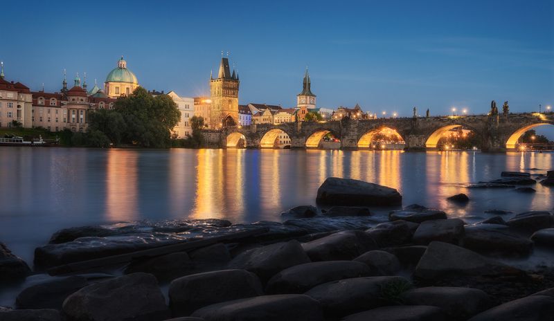 чехия, прага, город, вечер, лето, мост, карлов мост, czechia, czech republic, prague, summer, evening, bridge, charles bridge, city Карлов мост / Charles bridge фото превью