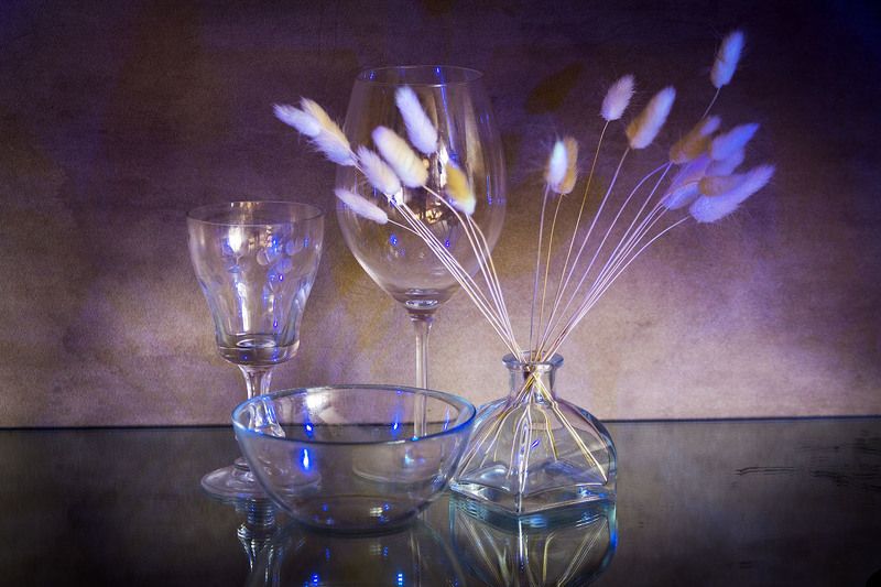 натюрморт, стекло, сухоцветы Сухоцветыphoto preview