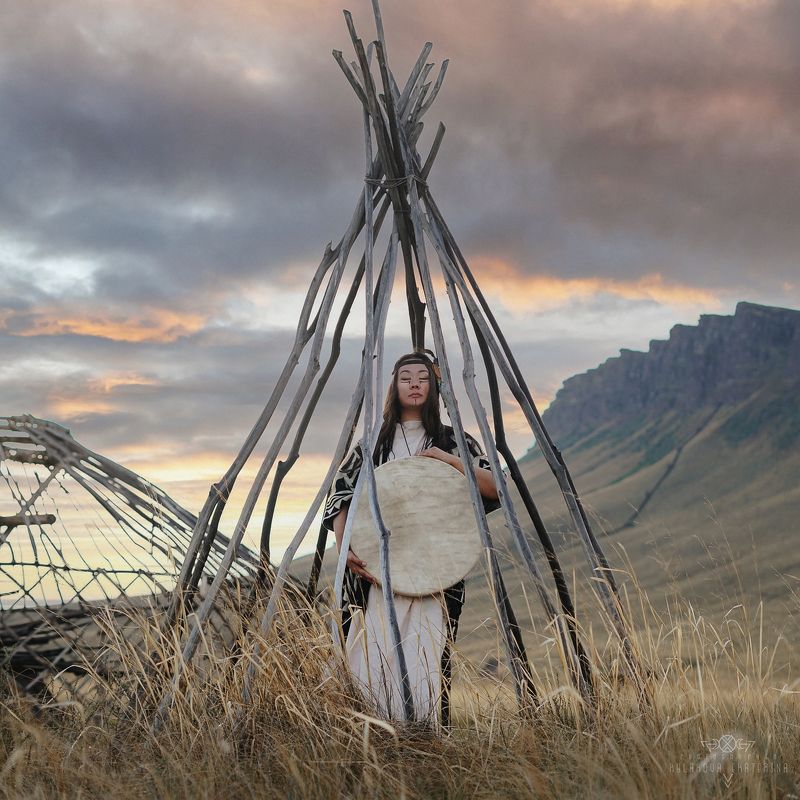 Хакасия, природа, ландшафт, горы, степи, этника, культура, бубен, шаманы, закат, хакасы, Оглахты Дух предковphoto preview