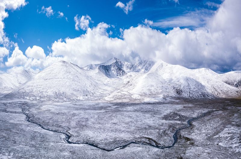 хакасия, снег, горы Сотый перевалphoto preview