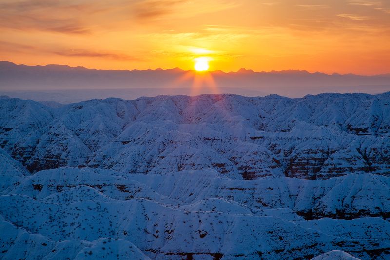 Казахстан, чарын, закат, зима photo preview