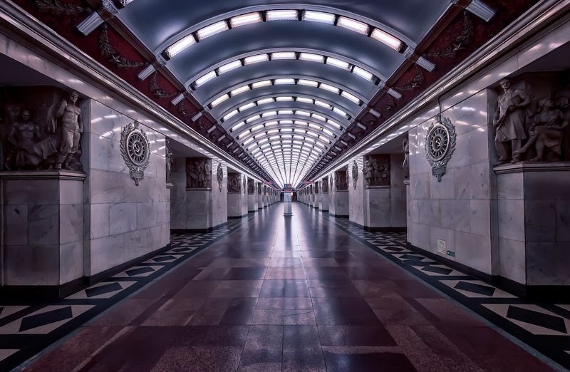 интерьер станция метро город архитектура Нарвскаяphoto preview