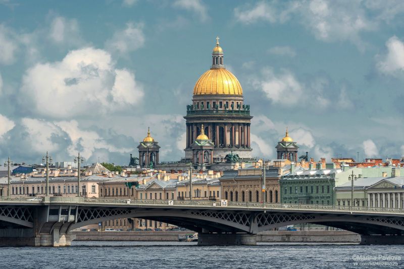 город, архитектура, санкт-петербург, исаакиевский собор, храм, река нева, благовещенский мост, городской пейзаж Летний Петербург. Исаакиевский соборphoto preview