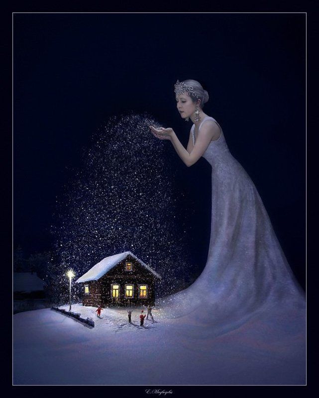 коллаж, снег, зима snowphoto preview