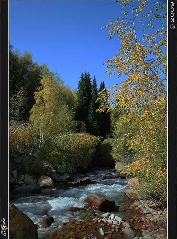 природа, река, осень Осень в ущельеphoto preview