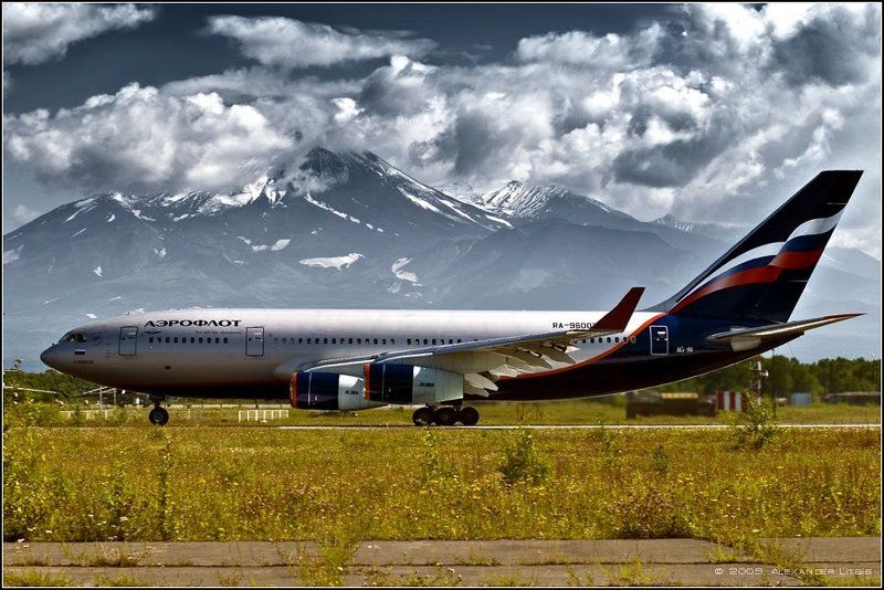 лайнер,самолет,ил-96,аэрофлот,горы,вулкан,камчатка Аэрофлот 2photo preview