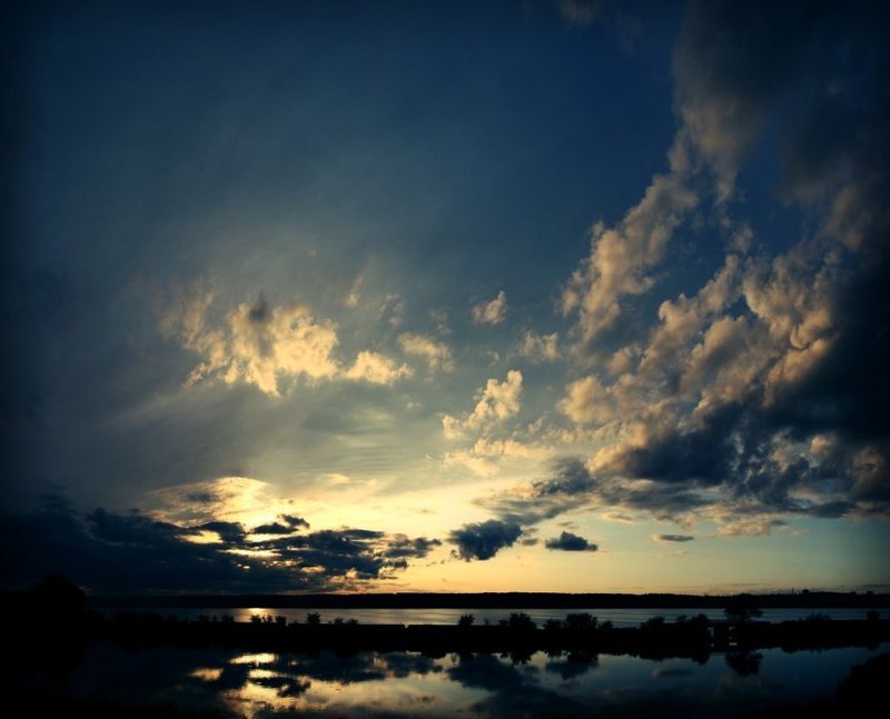 Воронеж, закат, облака, Отражения, река Закатноеphoto preview