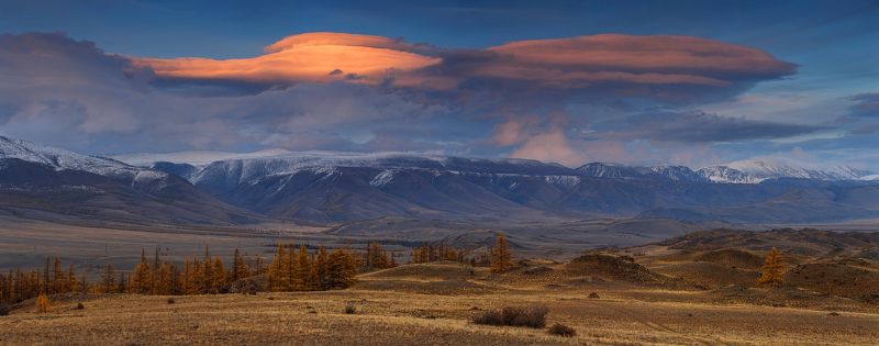 закат, осень, алтай, горы, лиственница, лентикулярное, облако ЗАКАТ НАД КУРАЕМ.photo preview