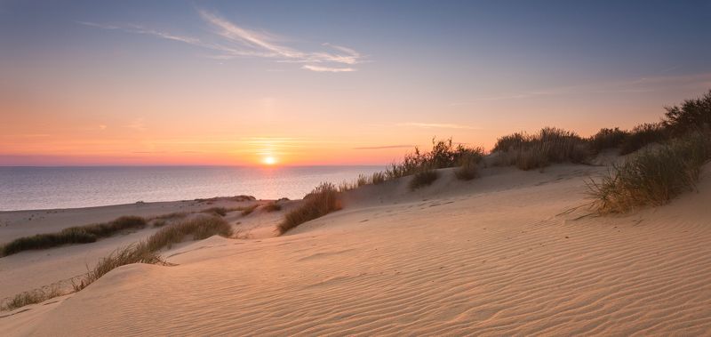 песок дюны рассвет Дюны Куршской косыphoto preview