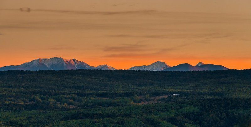 Горы, Закат, Мезмай, Облака, Осень, Природа Осенний закат Мезмайской котловиныphoto preview