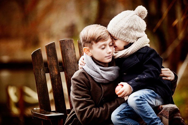 портрет,дети,братья,осень Братья photo preview
