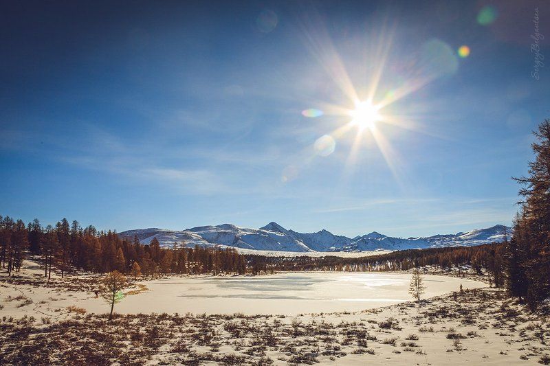 горный, алтай, улаганские, перевал, озеро, киделю, зима, снег, горы, вершины, лёд Киделюphoto preview