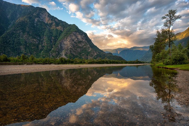 утро, рассвет, лето, алтай, пейзаж, природа, чулышман Рассвет над Чулышманом.photo preview