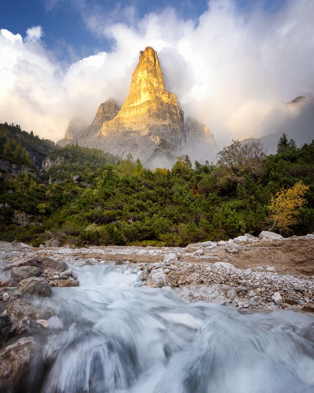 Evening under the mountain Torre Triestephoto preview