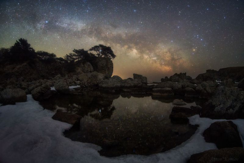 приморье, ночь, звезды, млечный путь, японское море, орлинка Зазеркальеphoto preview