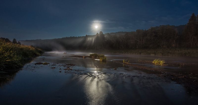Full Moon Foggy Riverphoto preview