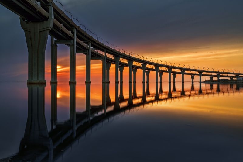 город залив мост закат  архитектура Охота на закатphoto preview