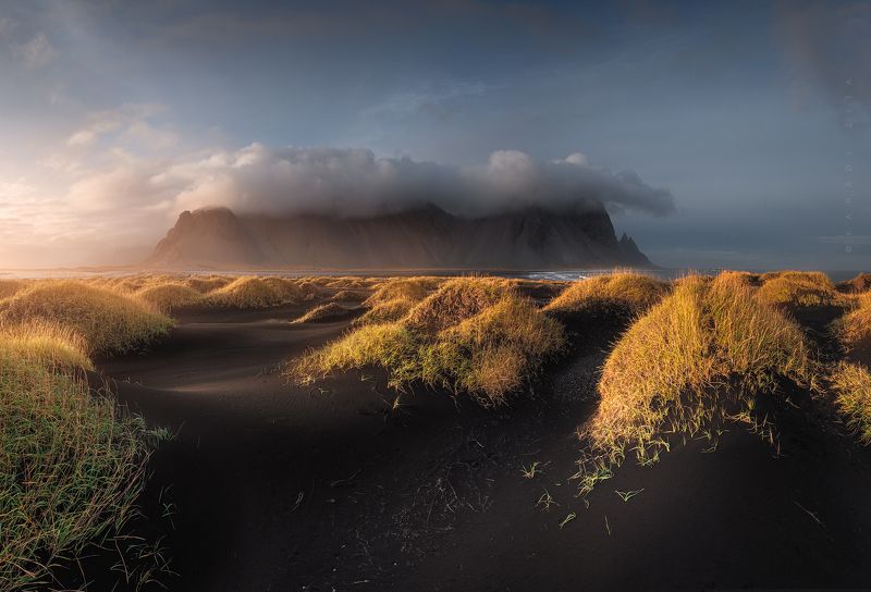 iceland, sunset, landscape, sky, sun, westrahorn, stokksness, lights, dune, mountains, mountain, clouds, hungarianphotographer DUNE_2photo preview