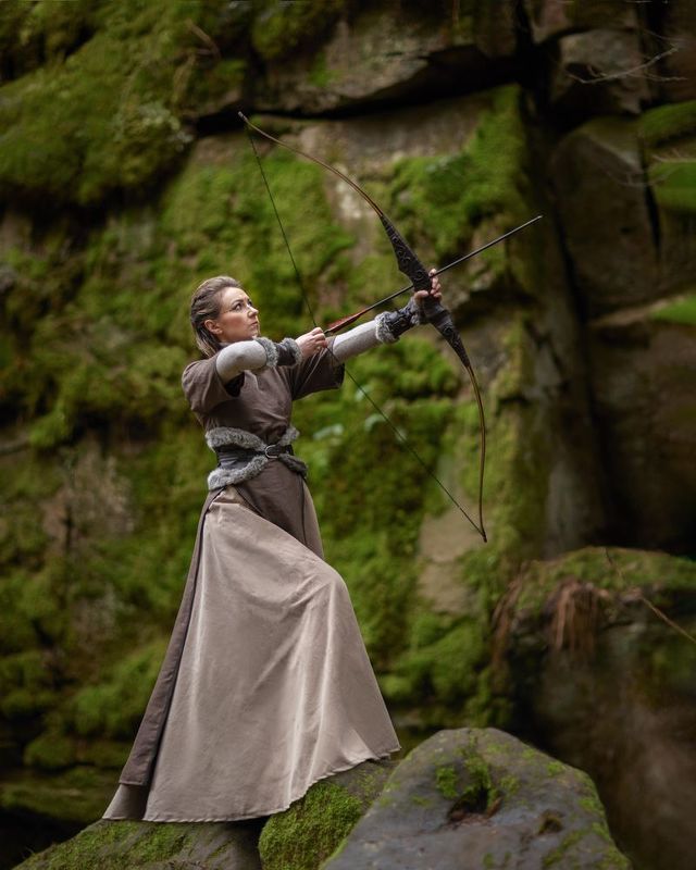 викинг, девушка, воин, лук, лес, охота, сказка, постановка Викингphoto preview
