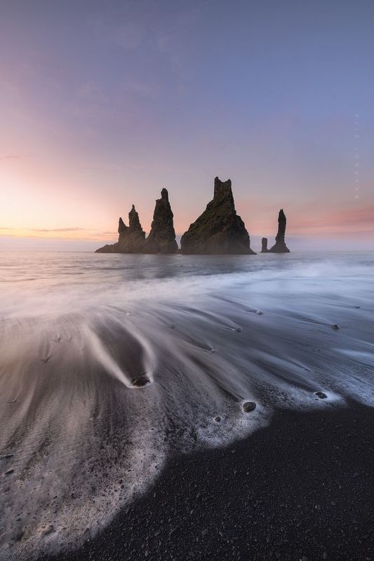 iceland, sunrise, landscape, sky, sun, lights, mountains, mountain, hungarianphotographer, beach, waves, rocks Sunrise At the Black Beachphoto preview