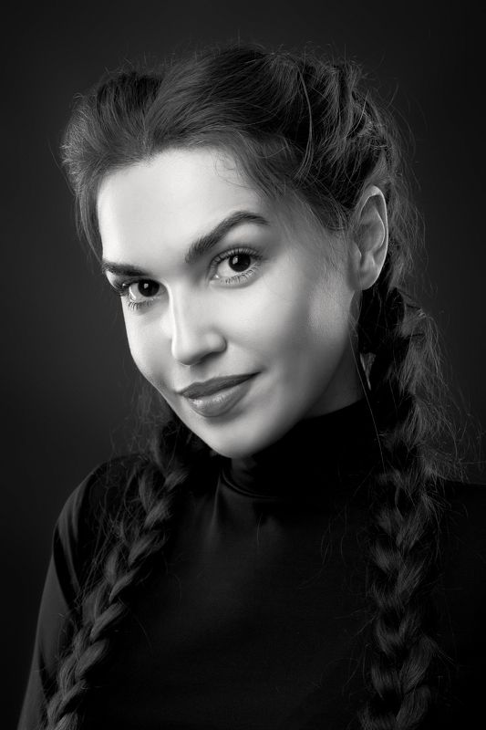 девушка, портрет, глаза, взгляд, чб ***photo preview