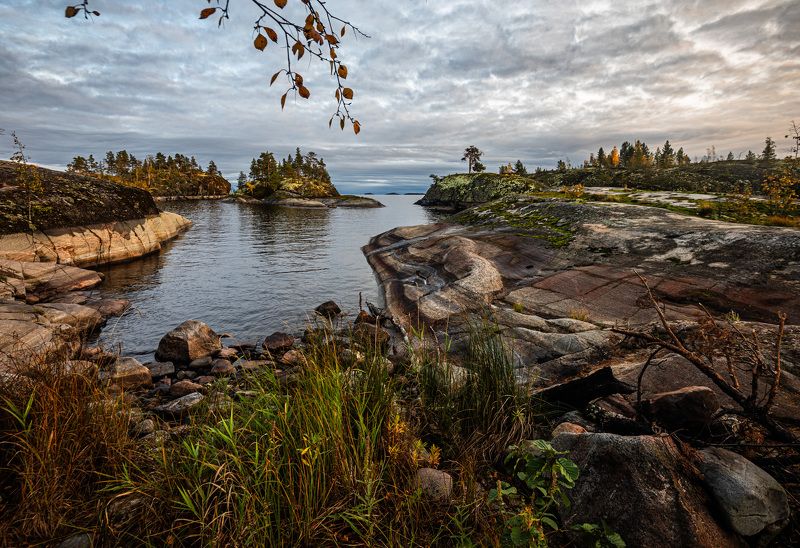 Ладога, Ладожские шхеры, осень, Карелия, вечер, гранит photo preview