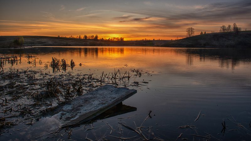 трубчевск, весна, апрель, озеро, закат «Закат над озером»photo preview