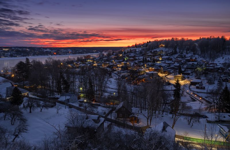 плёс, соборная гора, утро, рассвет, ивановская область Холодный рассветphoto preview