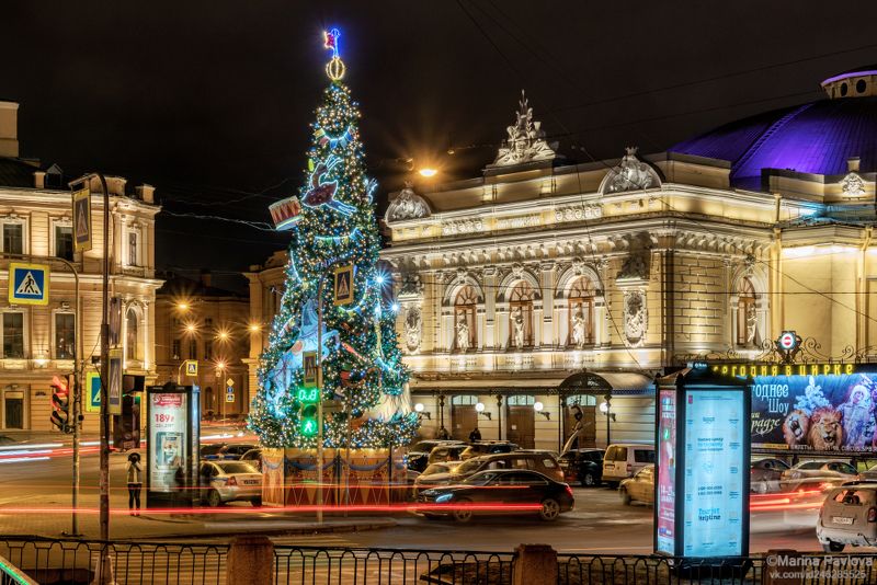 город, архитектура, цирк, цирк на фонтанке, всемирный день цирка (world circus day),санкт-петербург, вечерний петербург Новогодний цирк на Фонтанке...photo preview