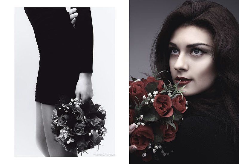 Beauty, Black and white, Collage, Fashion, Flower, Girl, Glamour, Hair, Makeup, Studio juliaphoto preview