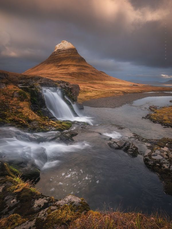 iceland, landscape, sunset, waterfall, mountains, rocks, longexpo Best place on Earthphoto preview