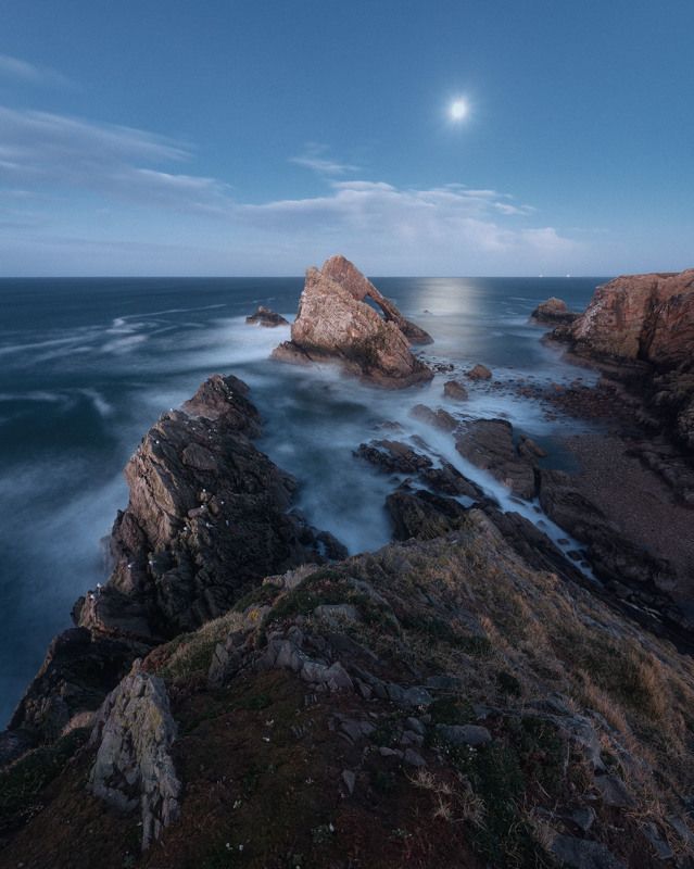 Bow Fiddle Rock in the moonlightphoto preview