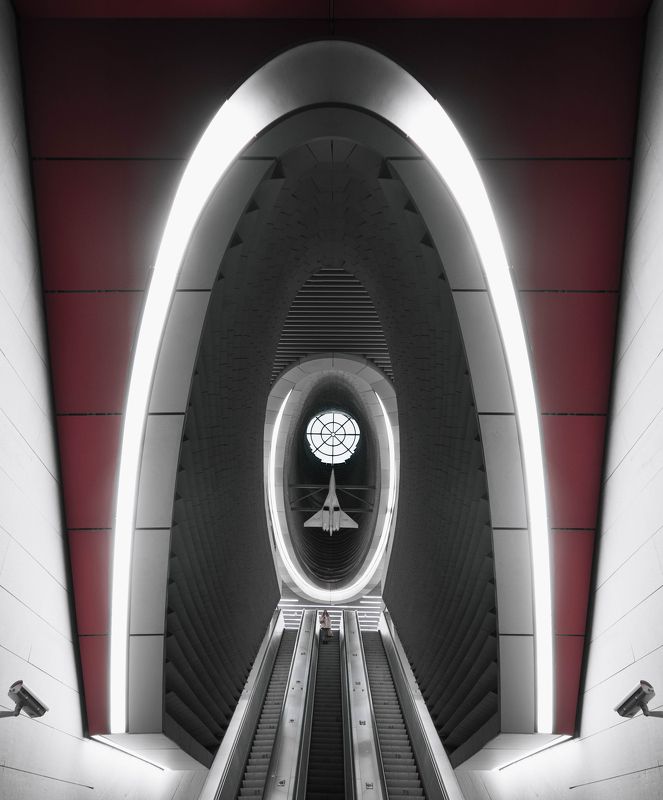 architecture, pattern, red, building, moscow, russia, urban, city, metro, subway, air Воздушное Метроphoto preview