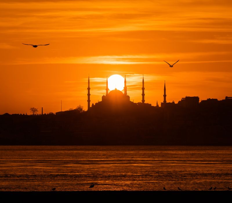 mosque, istanbul, turkey, sunset, architecture, orange, sun, sky Istanbulphoto preview
