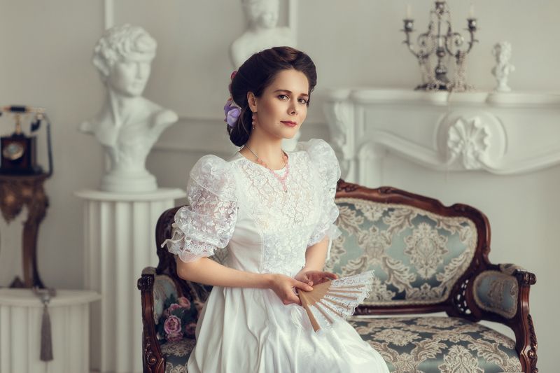 винтаж, портрет, женский портрет, ретро, фотостудия, девушка, студийное фото, естесственный свет photo preview