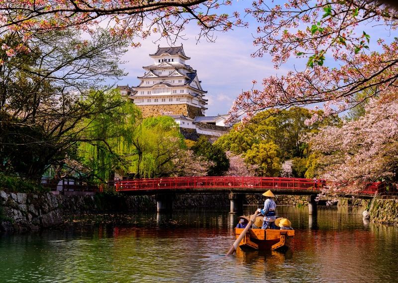 замок, химедзи, япония, сакура, пейзаж Замок Химедзи, Япония.photo preview