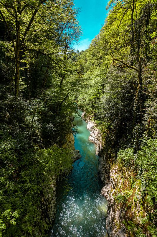 outdoors, green, summer, nature, three, canyon, water, russia, day, forest Каньонphoto preview