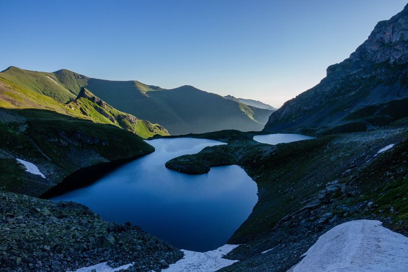 загедан, озеро надежды, загеданские озера, кчр, горы, озеро, загедан Утро на озере Надеждыphoto preview