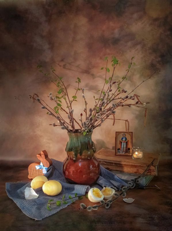 натюрморт, низкий ключ, darkphoto, верба, весна, пасха, пасхальные истории, яйца, , фото на телефон С праздником Пасхи!photo preview