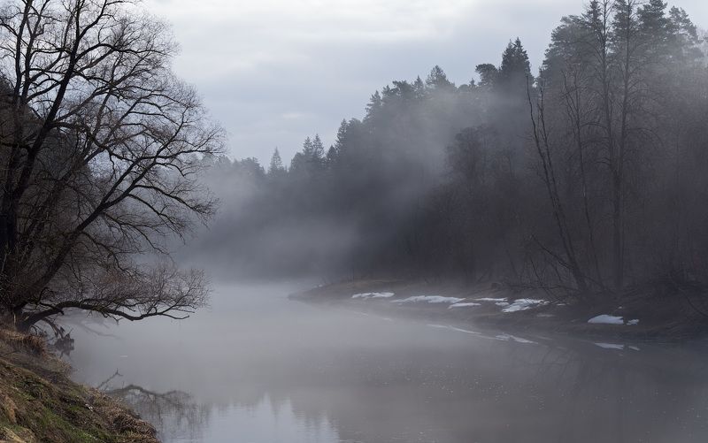 москва-река, рассвет, туман Рассвет на Москвеphoto preview