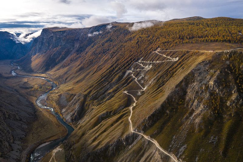 алтай, осень, горы, перевал, река, altay, autumn, mountains, river photo preview