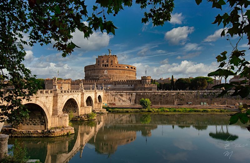roma, tevere, castel san\'angelo, river, clouds Castel Sant\'Angelophoto preview